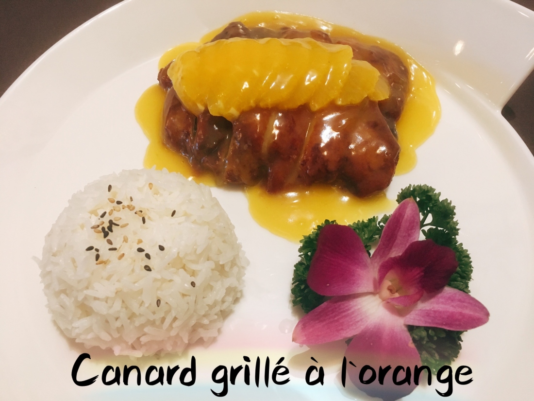 Canard grillé à l`orange